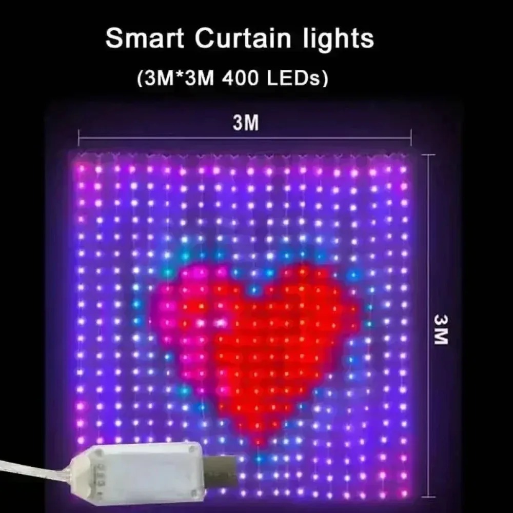 LED Pixel Curtain Lights Bluet - огляд і ціна Lighting Christmas Decor