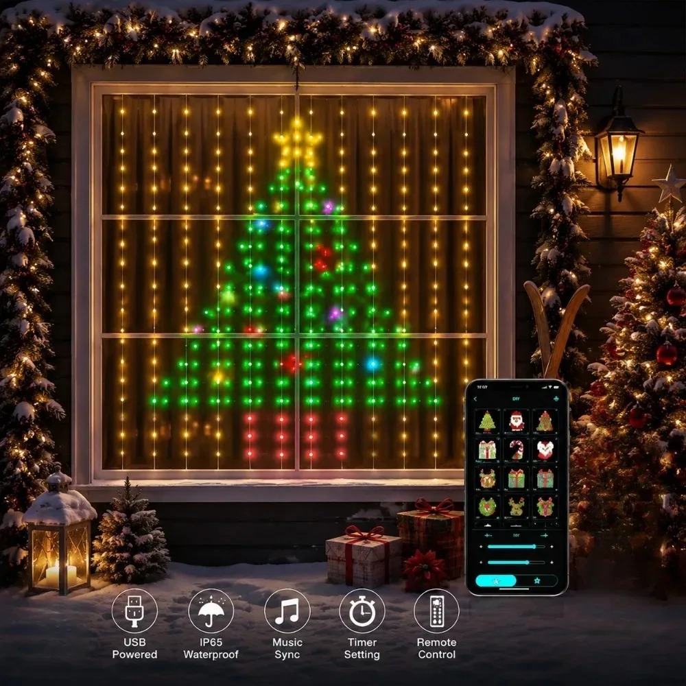 Christmas Light String LED Cur - огляд і ціна Lighting Christmas Decor