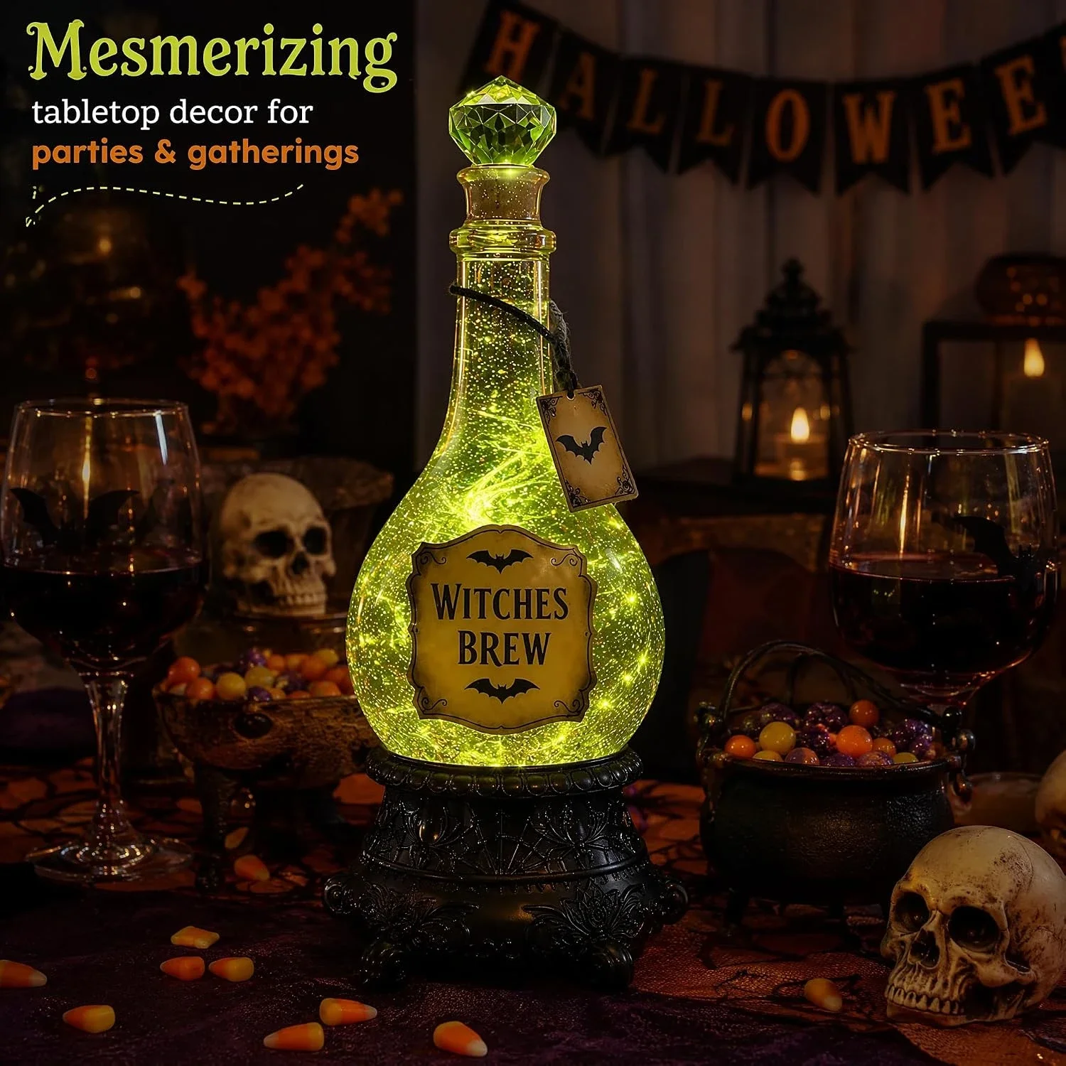 Lighted Witches’ Brew Bottle G - огляд і ціна Up Lighting Decor