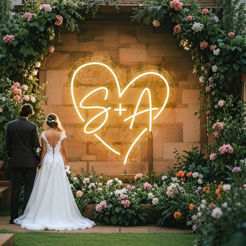 Custom Initials Heart LED Neon - огляд і ціна Lighting Christmas Decor