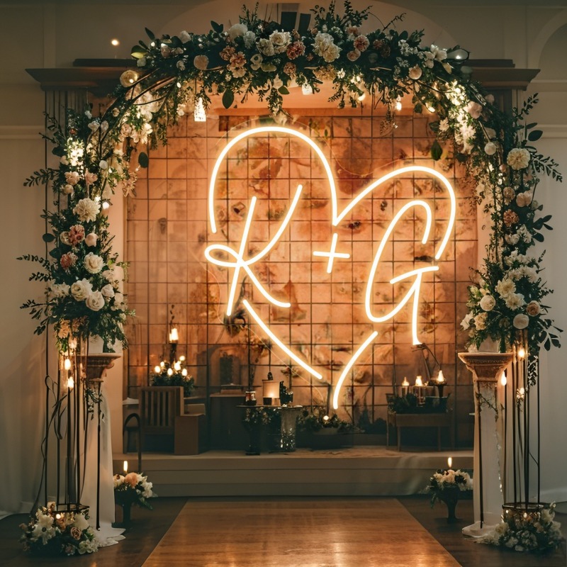 Custom Initials Heart LED Neon - огляд і ціна Lighting Christmas Decor